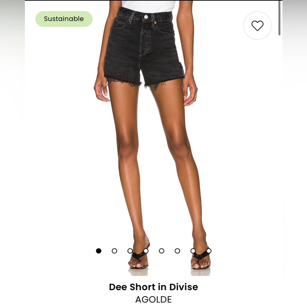 Agolde Dee High-Rise Jean Shorts in Black